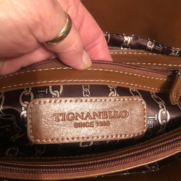 Tignanello two tone light blue & brown handle bag - Picture 8 of 16